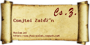 Csejtei Zalán névjegykártya