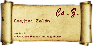 Csejtei Zalán névjegykártya